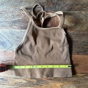 FP Movement Brown Ribbed Sports Bra